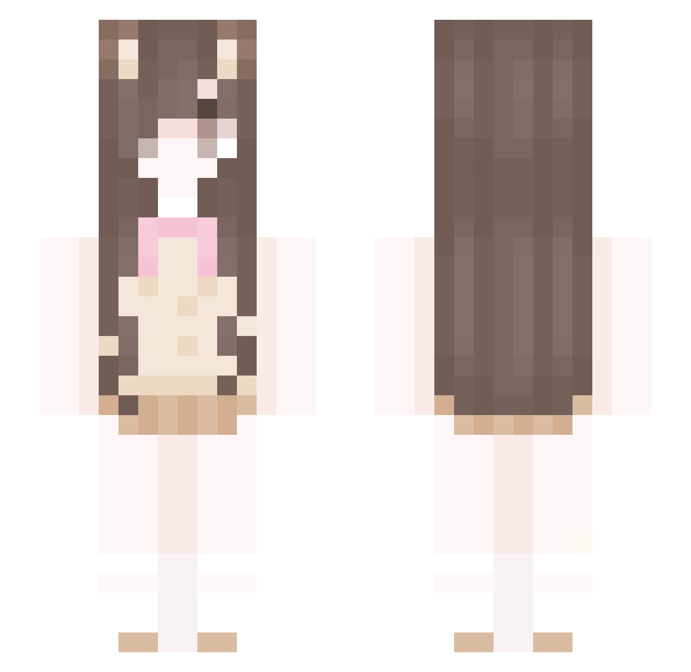 Sushi_Shyin Minecraft skin, front and back view
