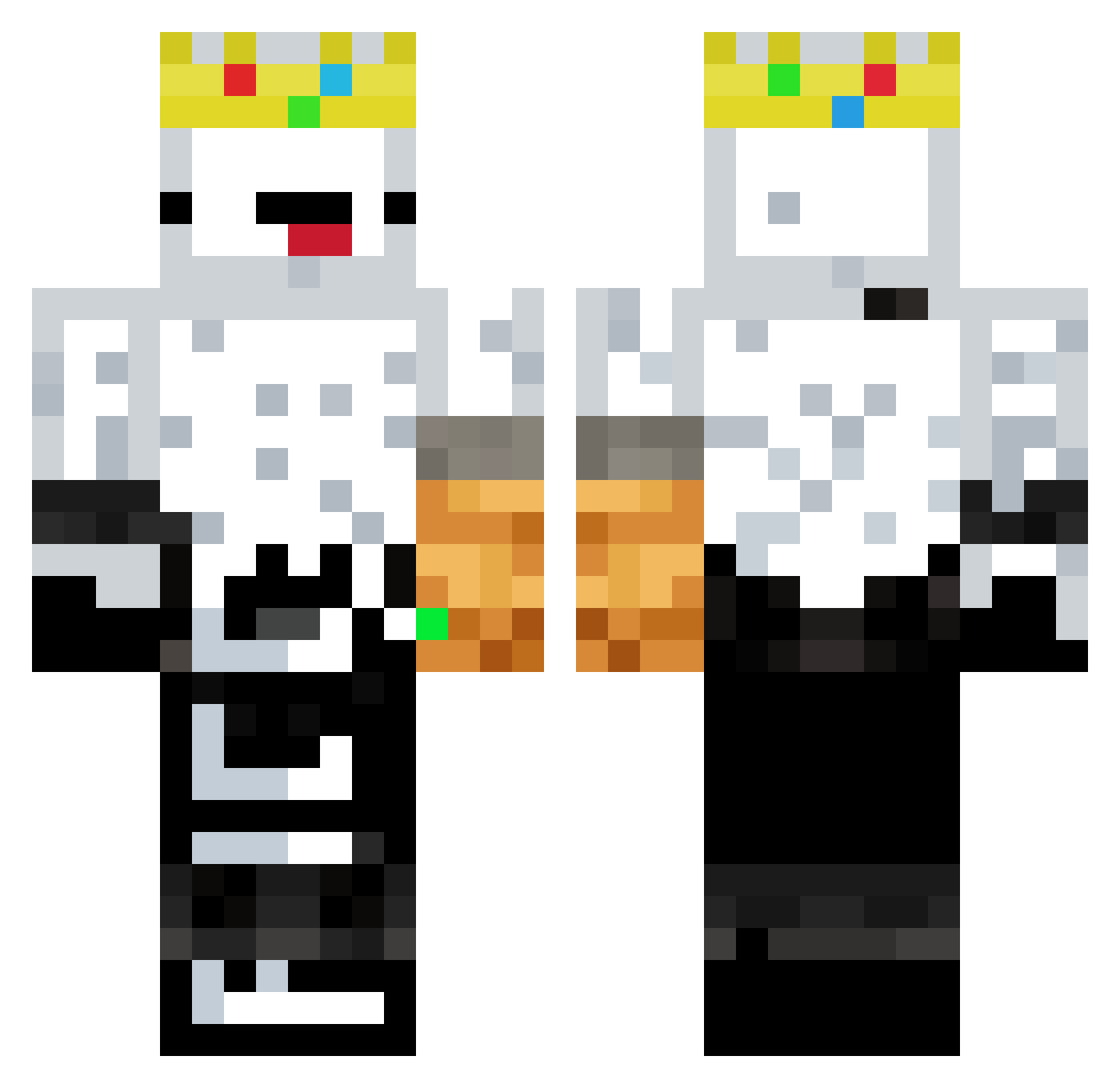 RiceXC Minecraft skin, front and back view