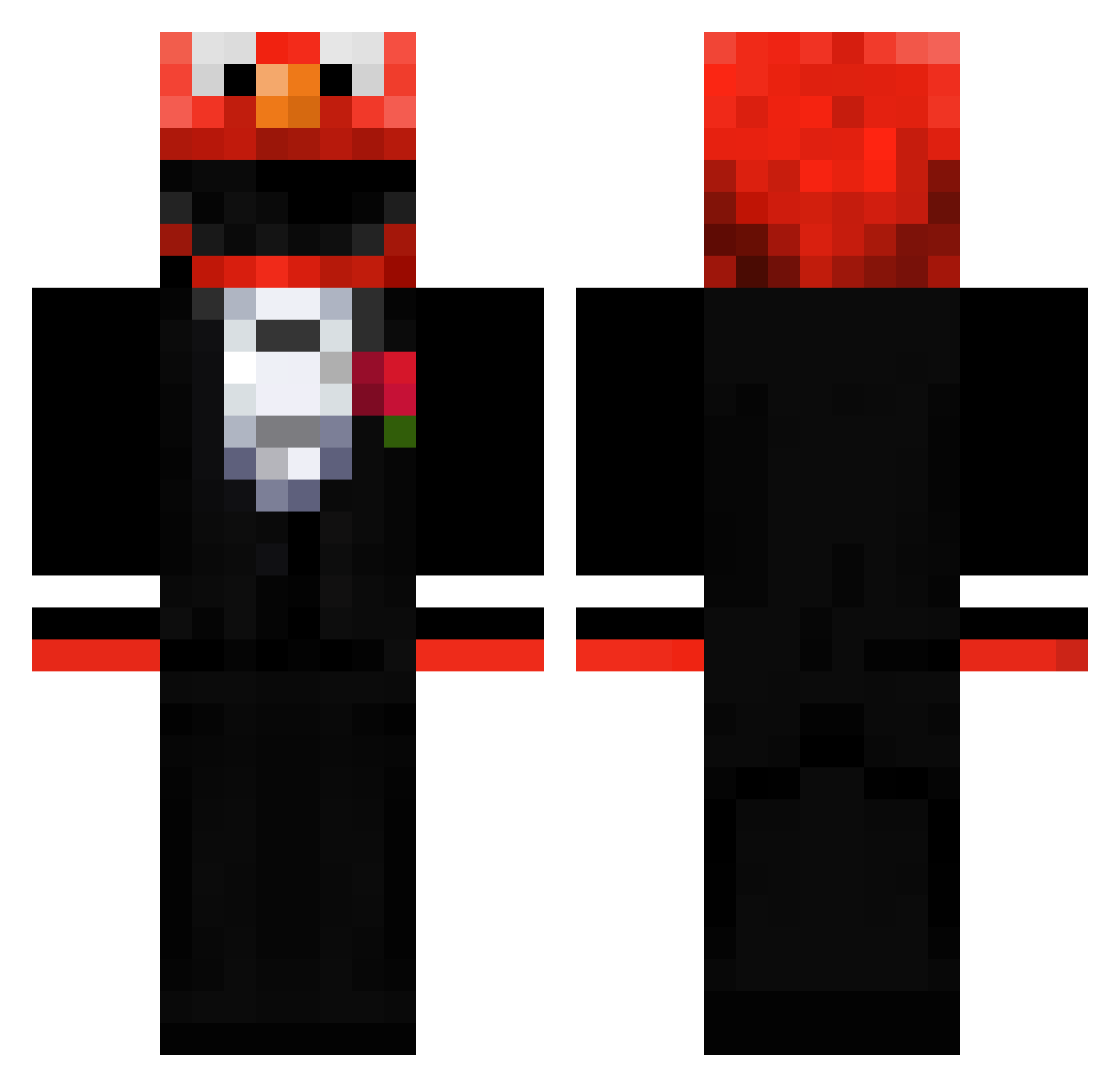 varezebra Minecraft skin, front and back view