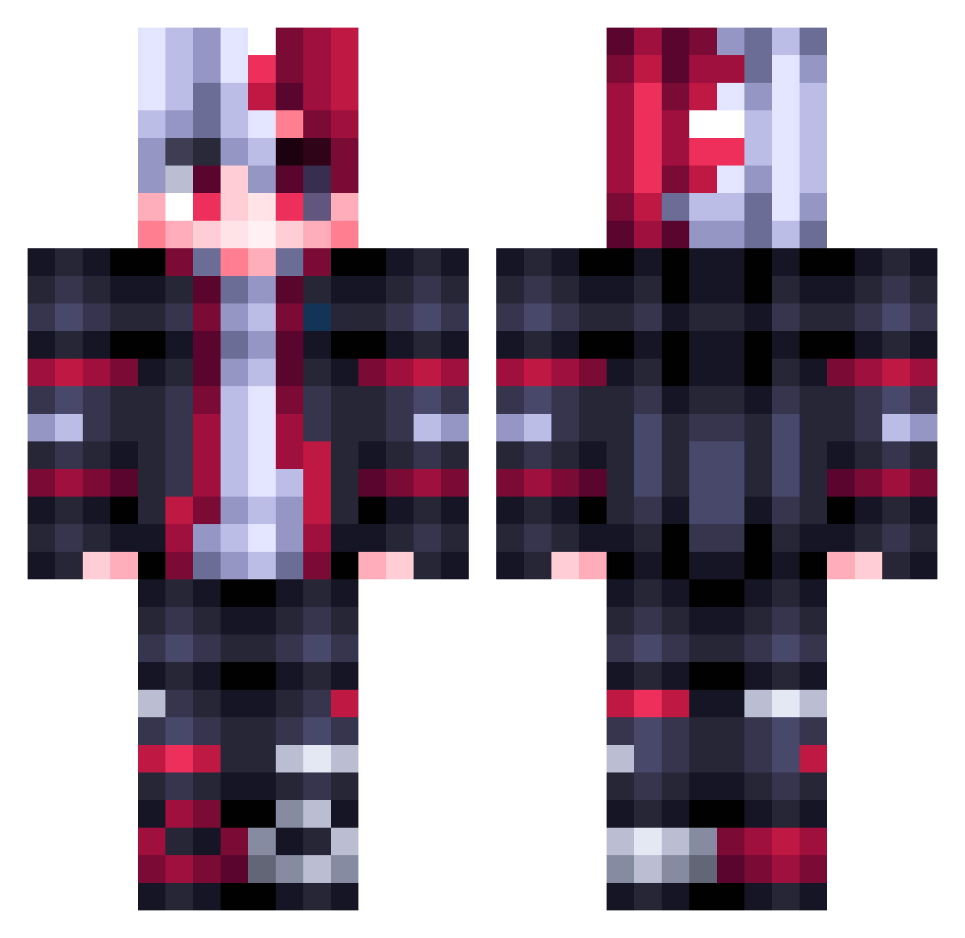 Axony01 Minecraft skin, front and back view