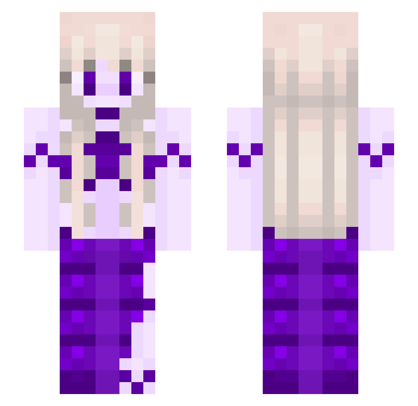 Hannaih Minecraft skin, front and back view