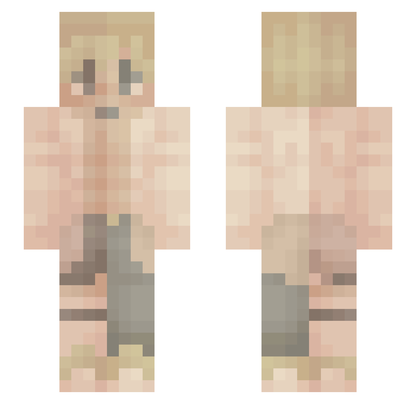 LuckyOnTop Minecraft skin, front and back view