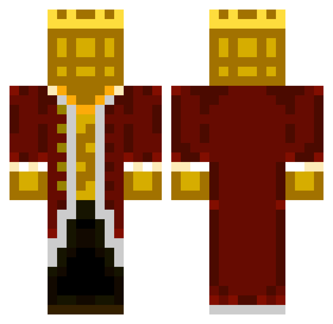 alis Minecraft skin, front and back view