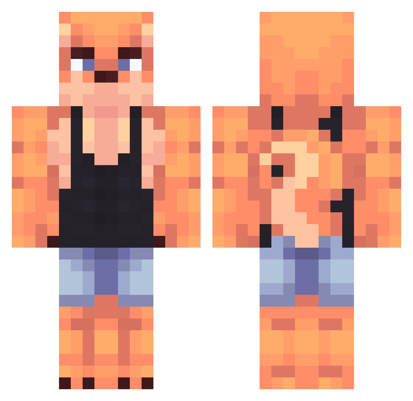 Squeezi_e Minecraft skin, front and back view