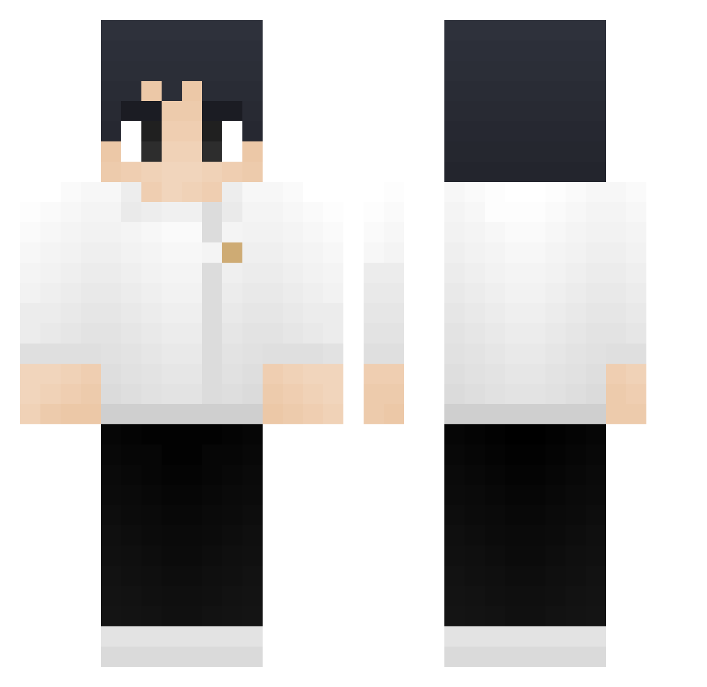 Alphage Minecraft skin, front and back view