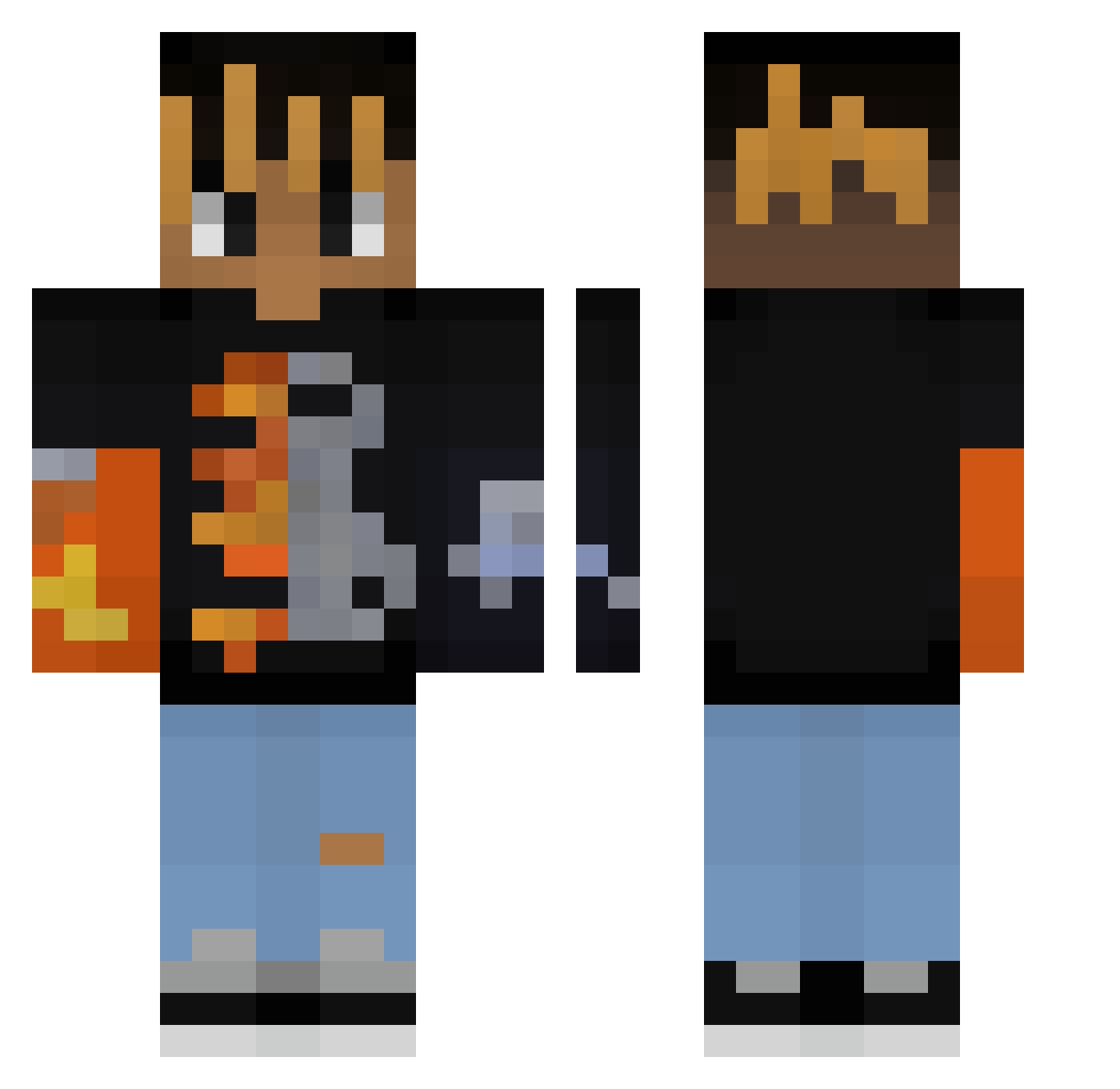 sellz Minecraft skin, front and back view