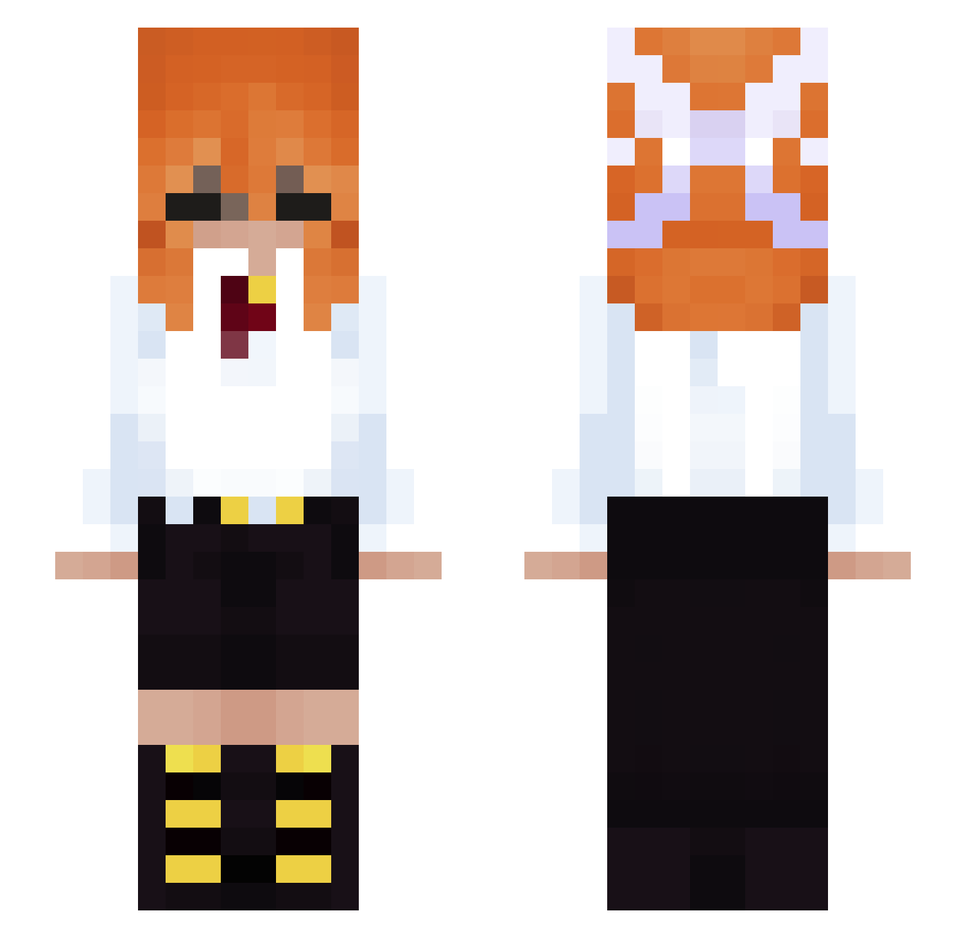 Wuora Minecraft skin, front and back view