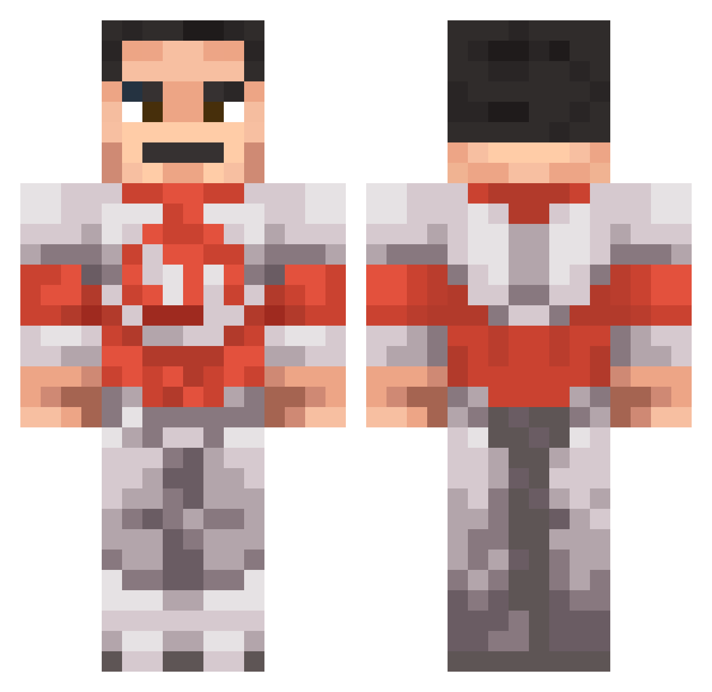 Rytexthethird Minecraft skin, front and back view