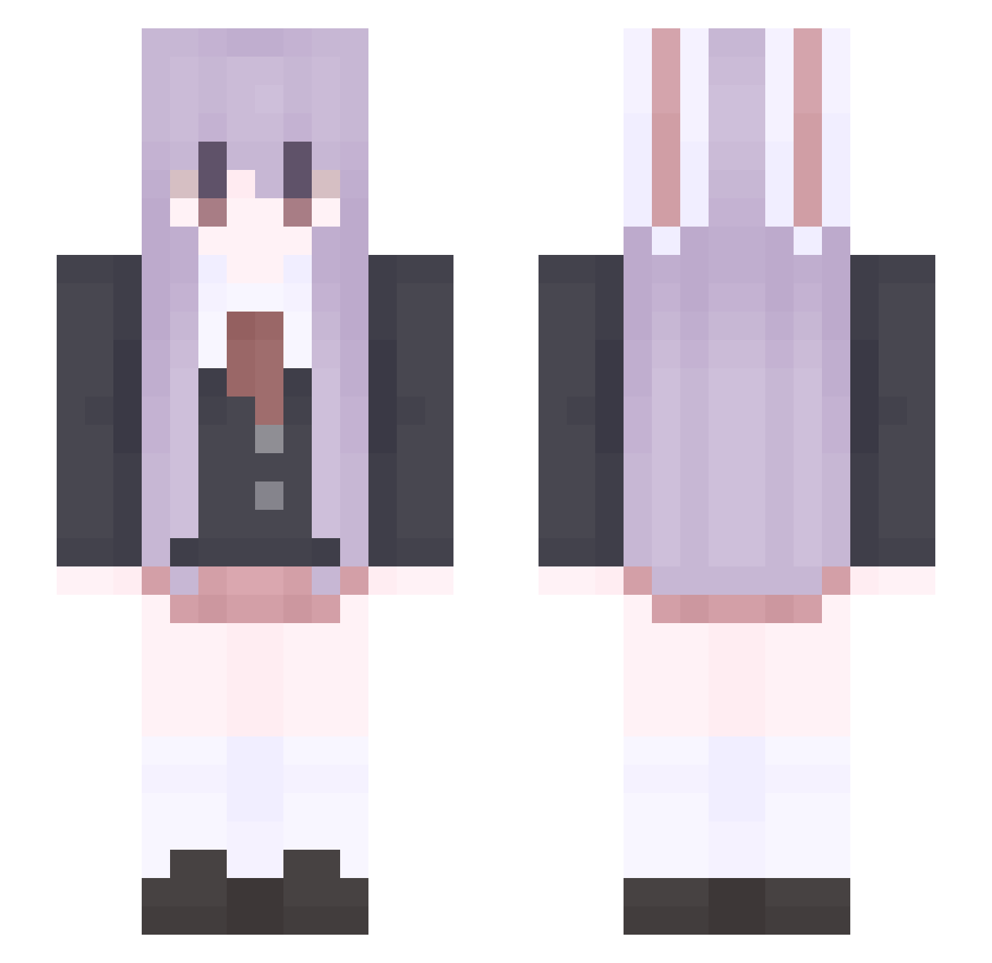Rhodium12 Minecraft skin, front and back view