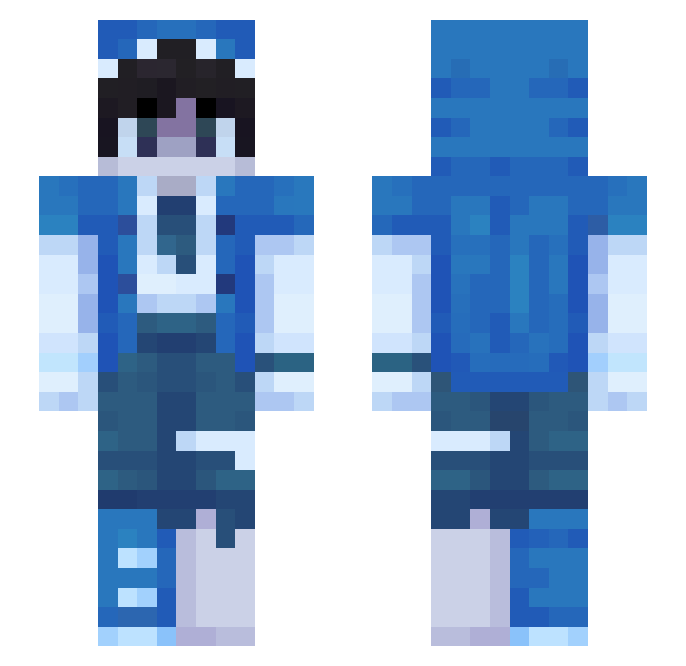 Silvh Minecraft skin, front and back view