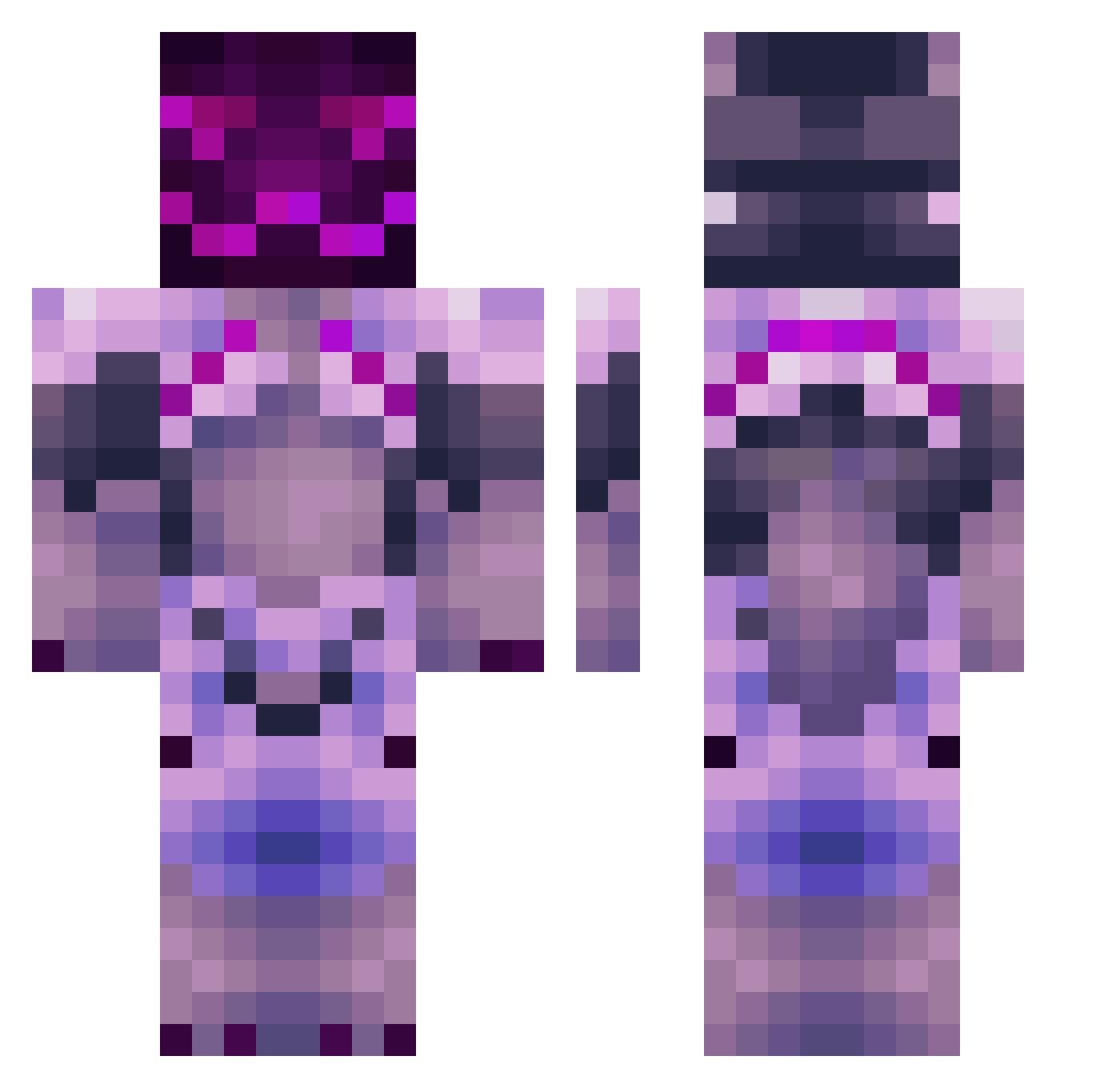 Darksiide259 Minecraft skin, front and back view