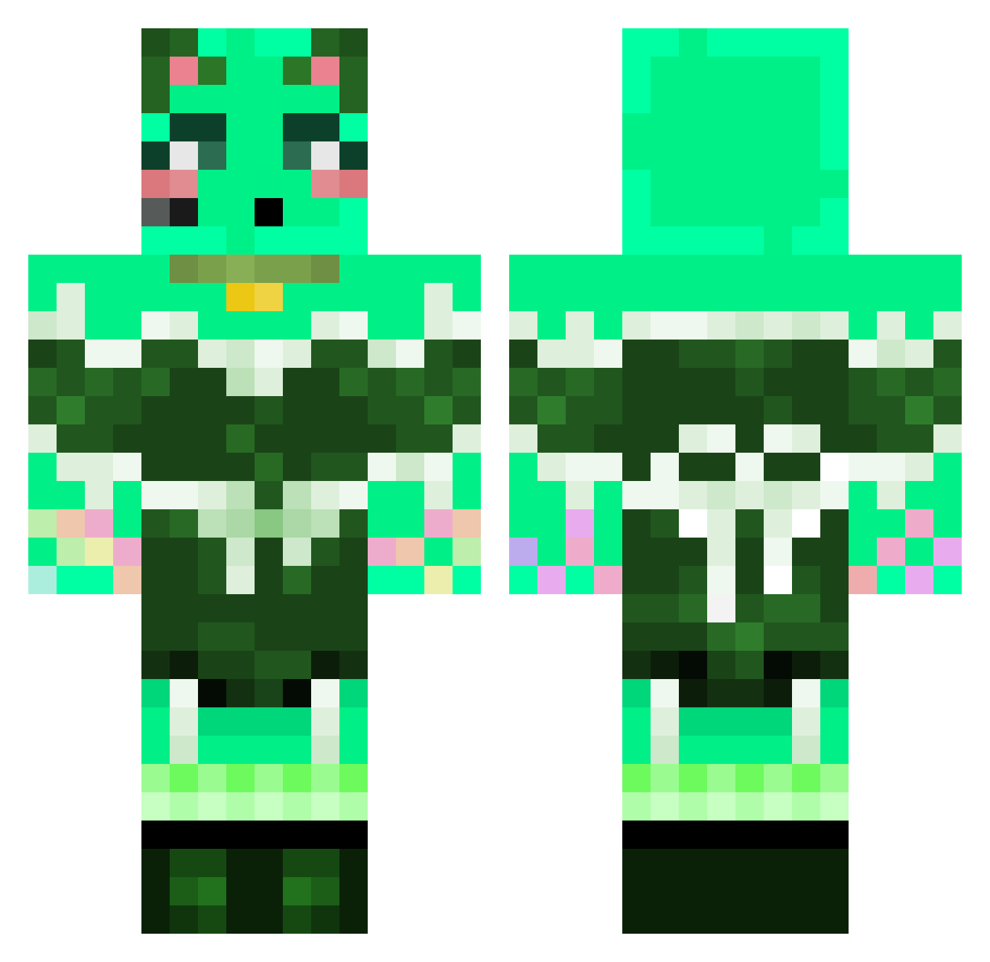 patsymbol Minecraft skin, front and back view