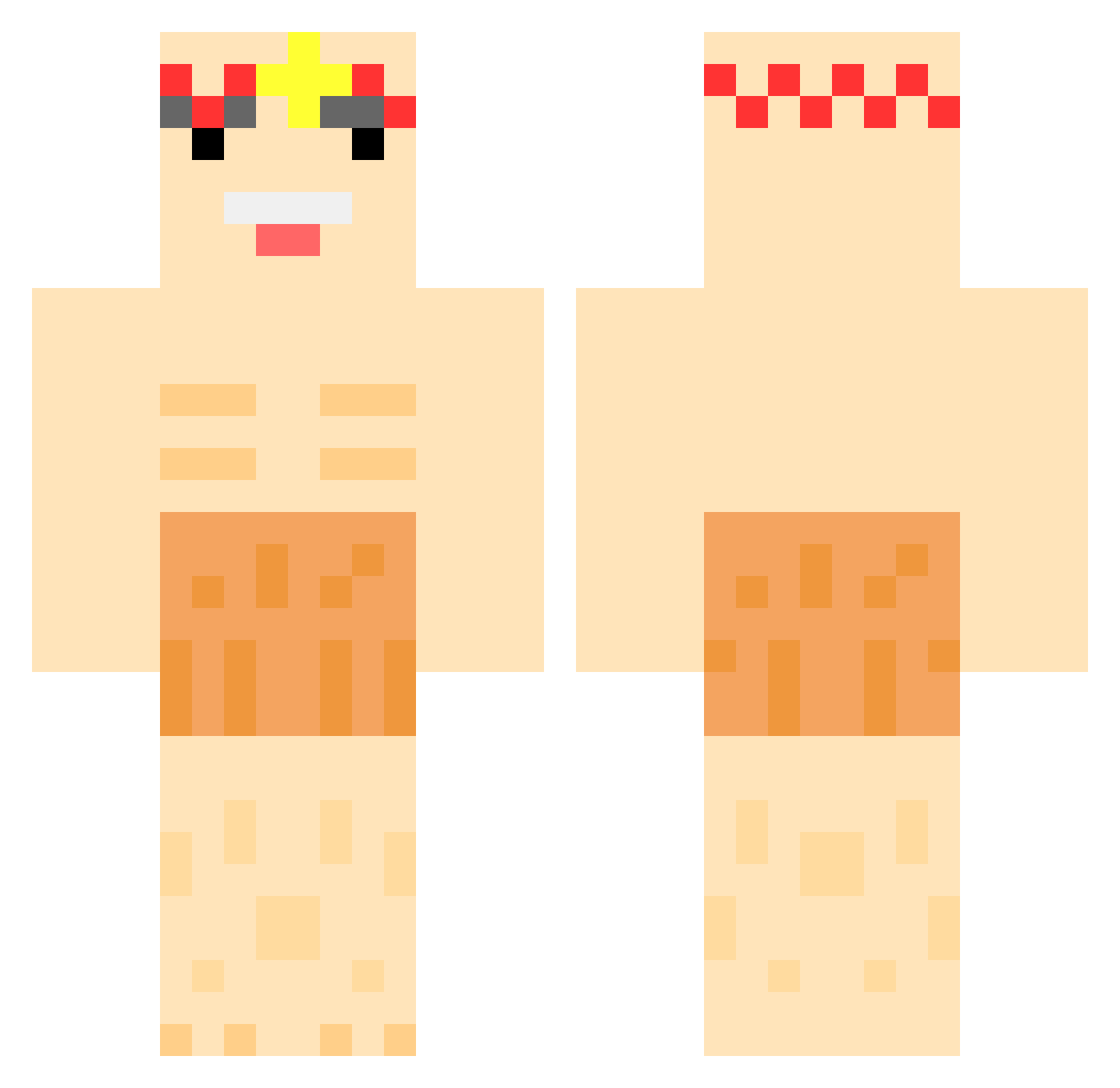 bearchan Minecraft skin, front and back view