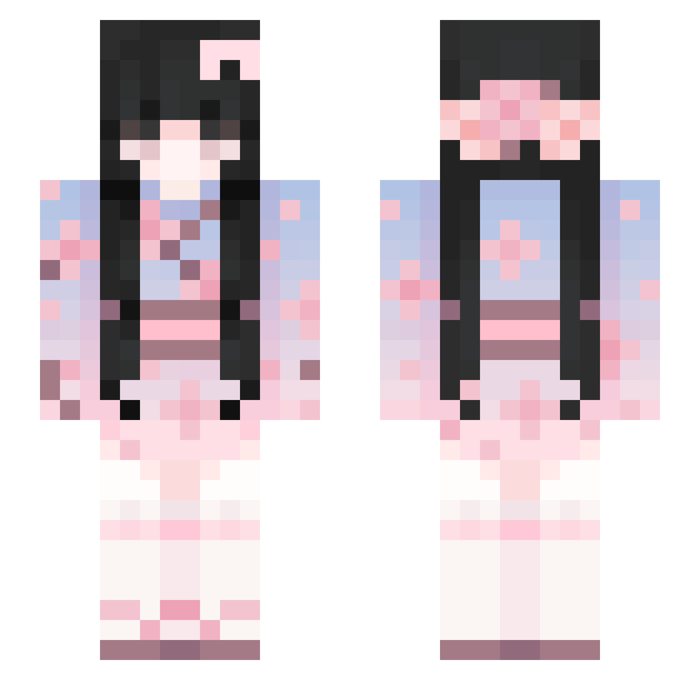 Nunkido Minecraft skin, front and back view