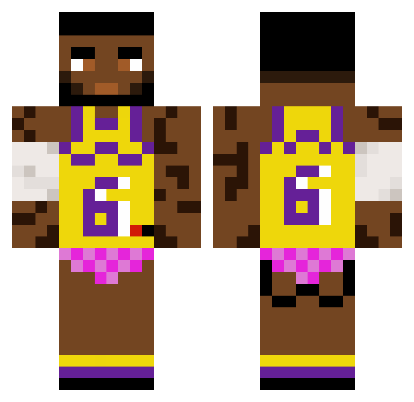 LebronLover6969 Minecraft skin, front and back view