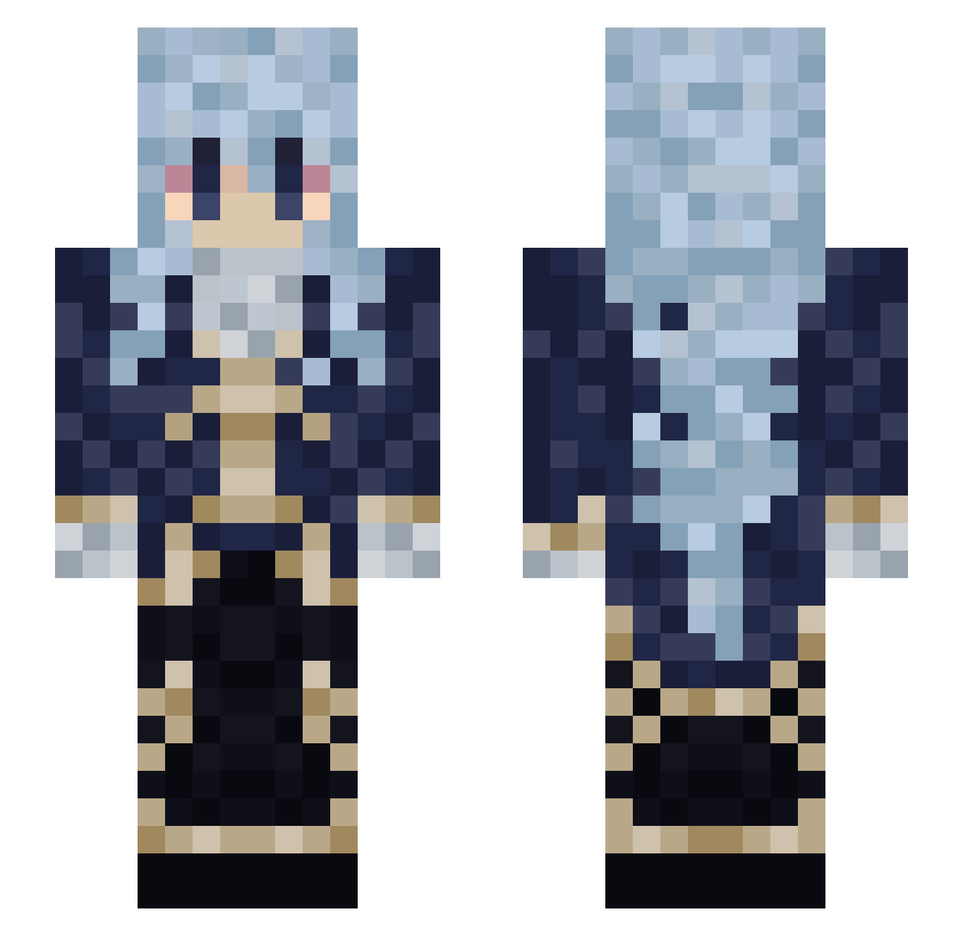 Mandingduck Minecraft skin, front and back view
