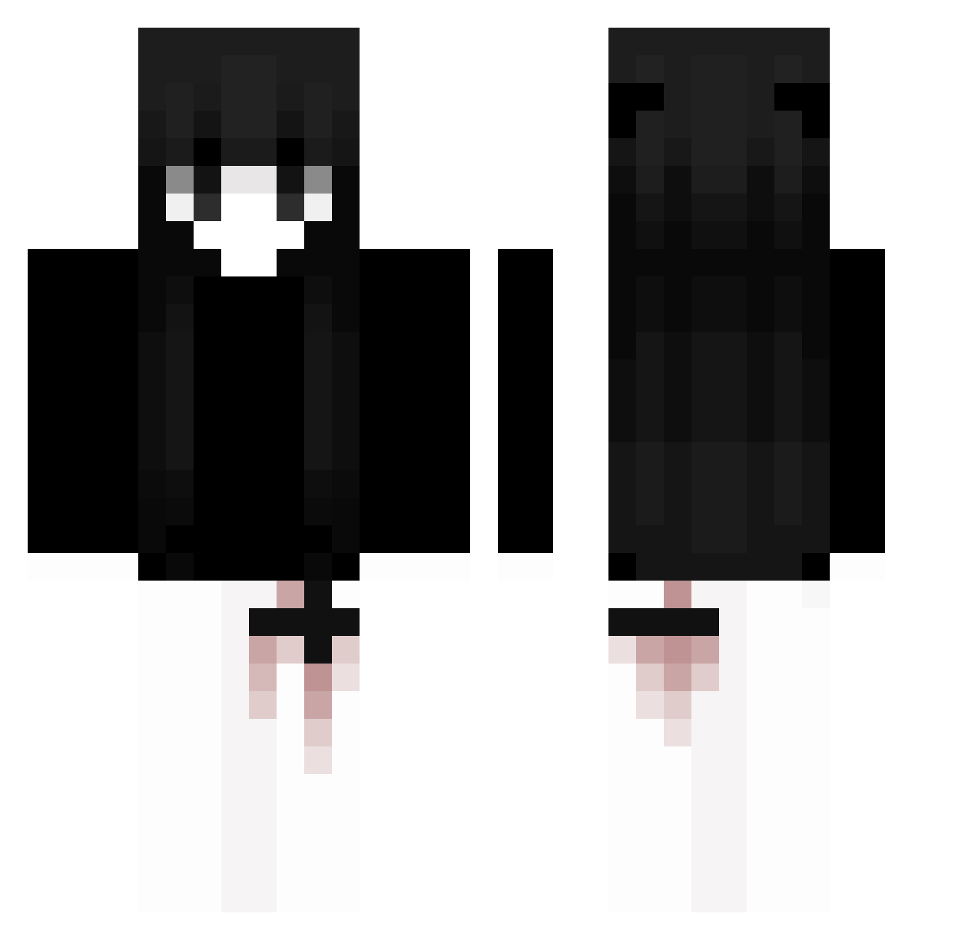 xzvi Minecraft skin, front and back view