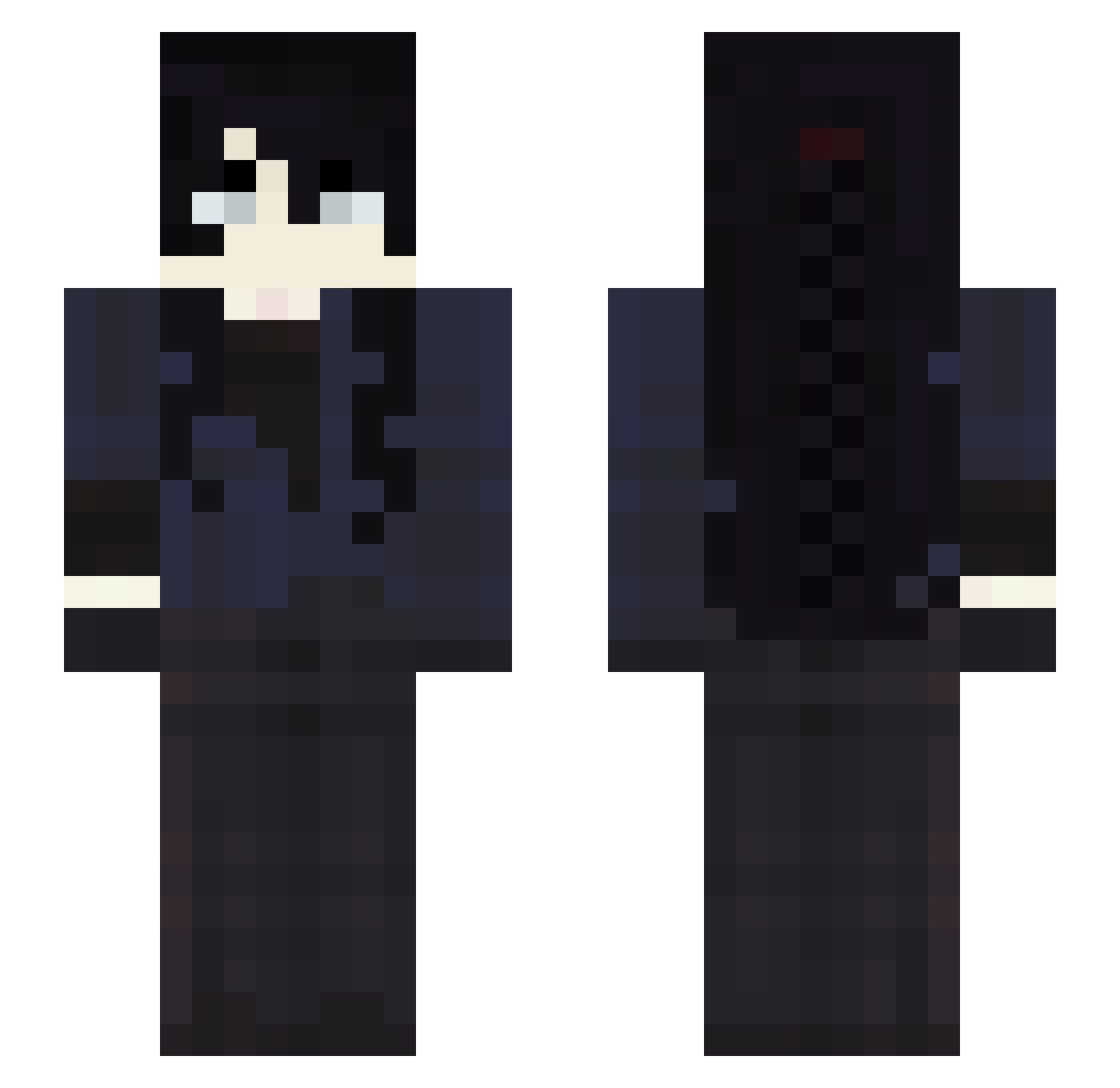 Neeryu Minecraft skin, front and back view