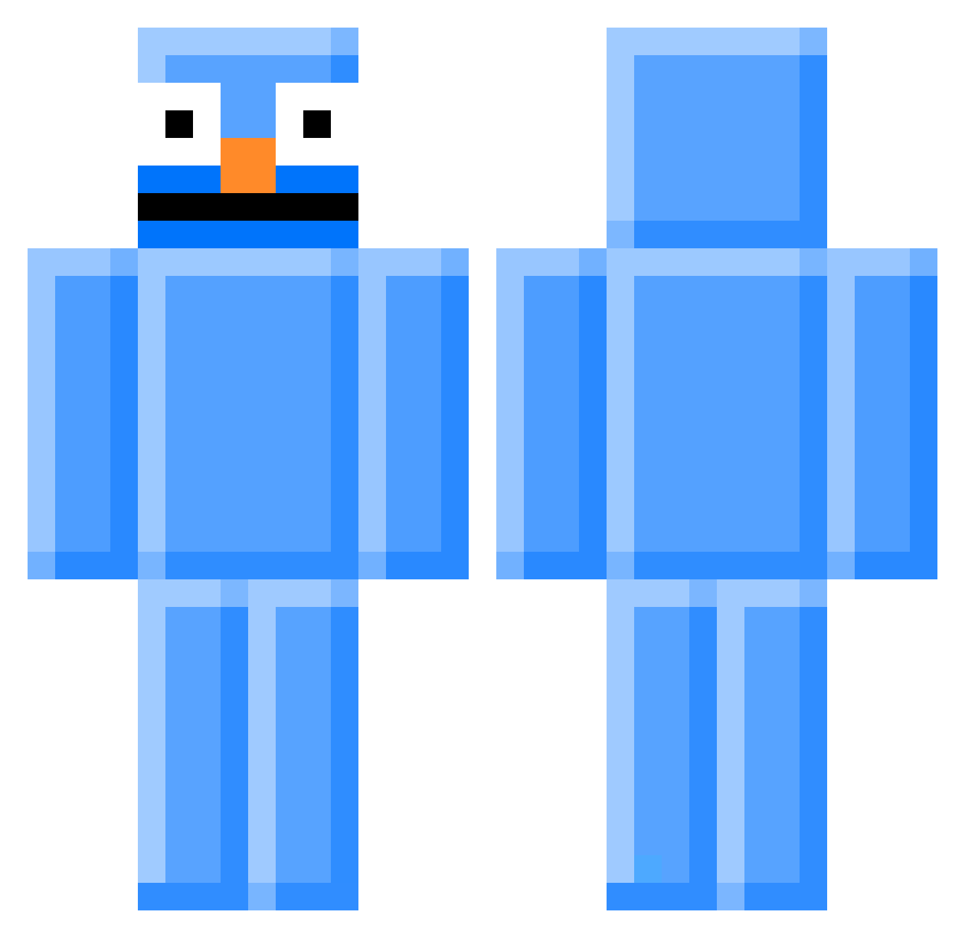 SquidHasTheBad Minecraft skin, front and back view
