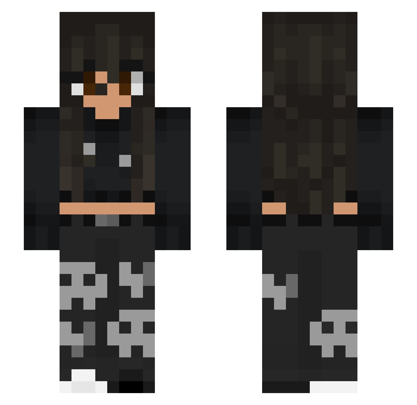 XiomariPeluchys Minecraft skin, front and back view