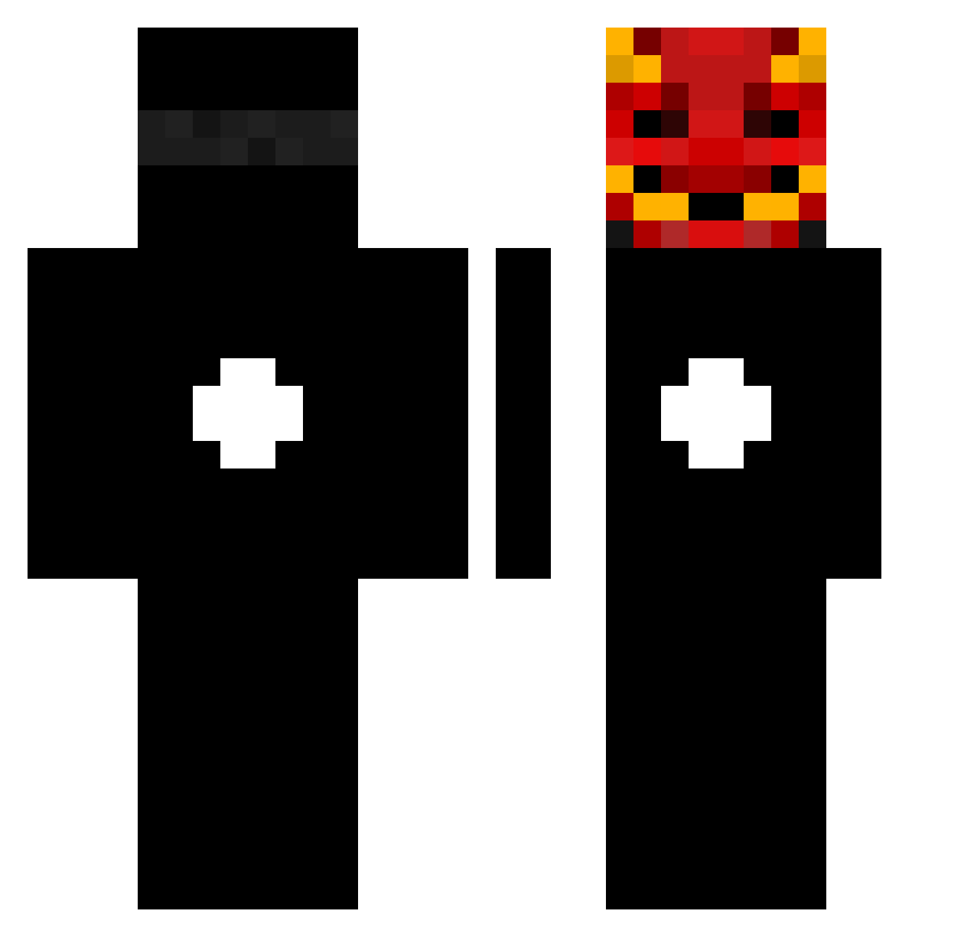 LazerMyName Minecraft skin, front and back view