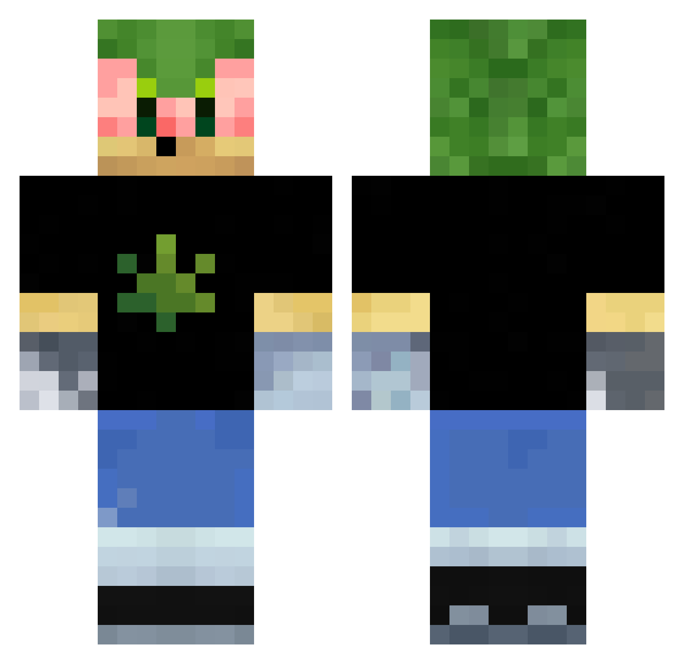 parannouls Minecraft skin, front and back view