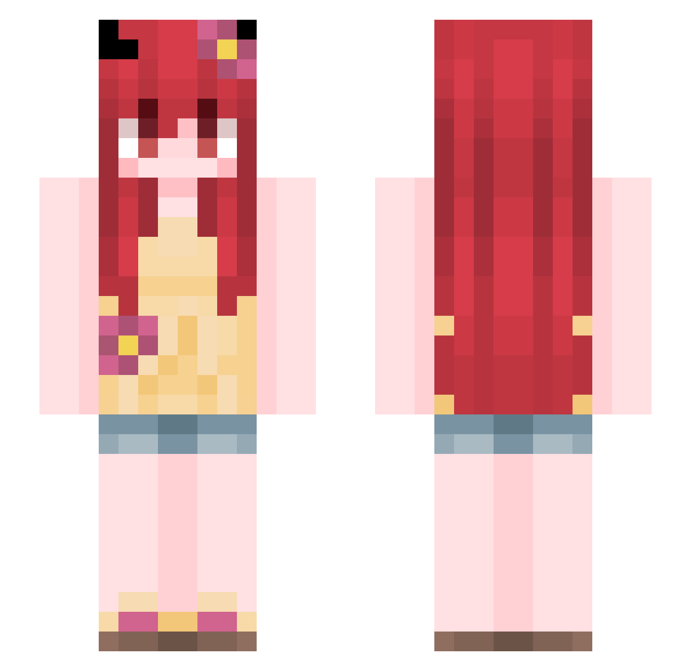 Sapphiirre Minecraft skin, front and back view