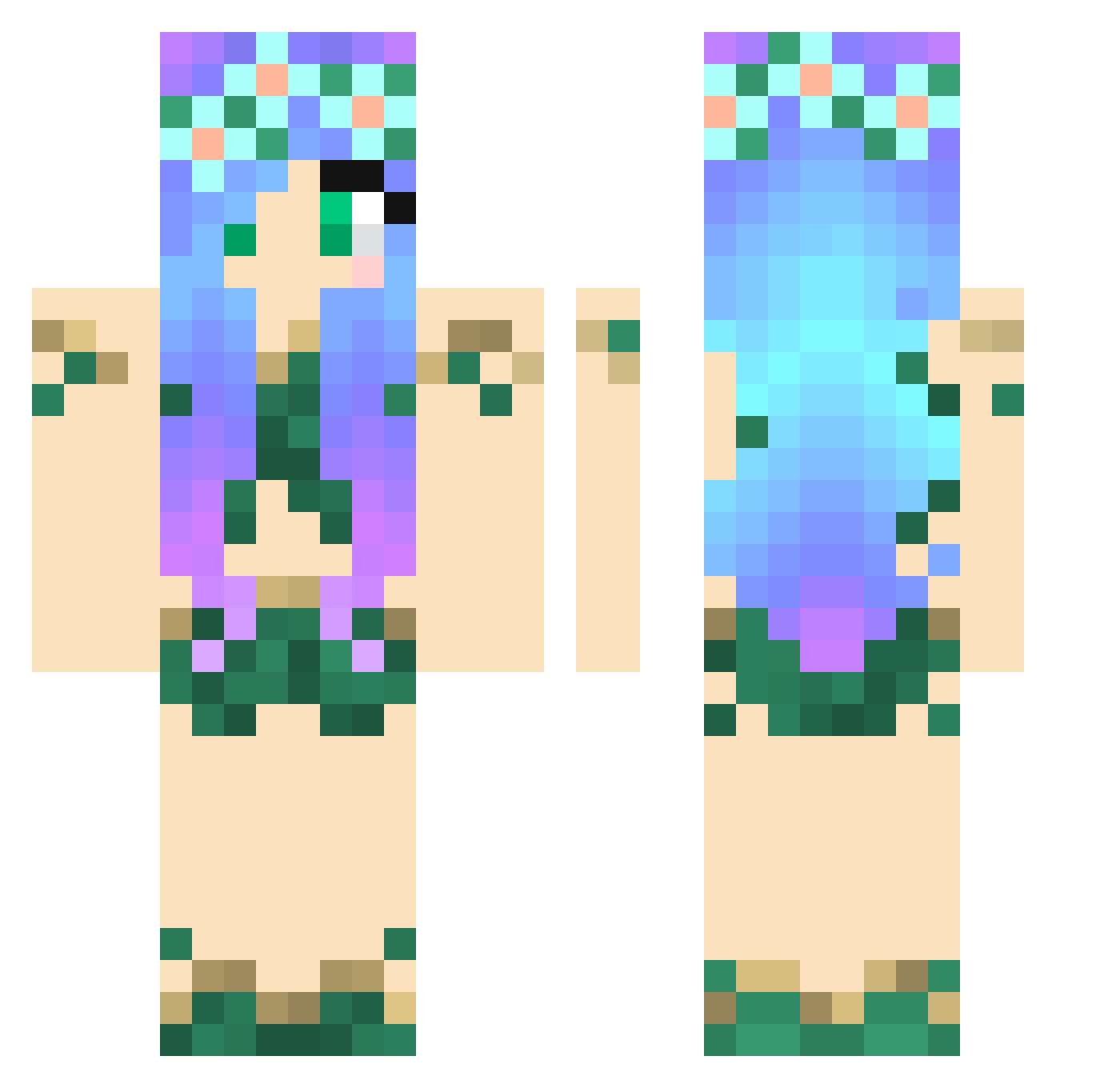 CrazeyBear Minecraft skin, front and back view