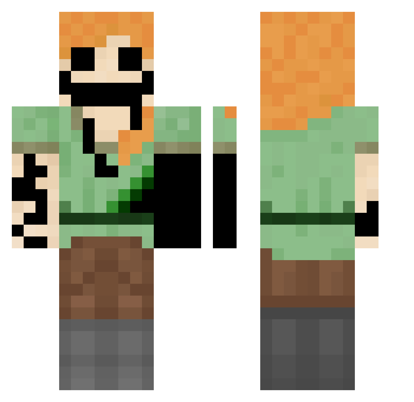 Jules22379 Minecraft skin, front and back view