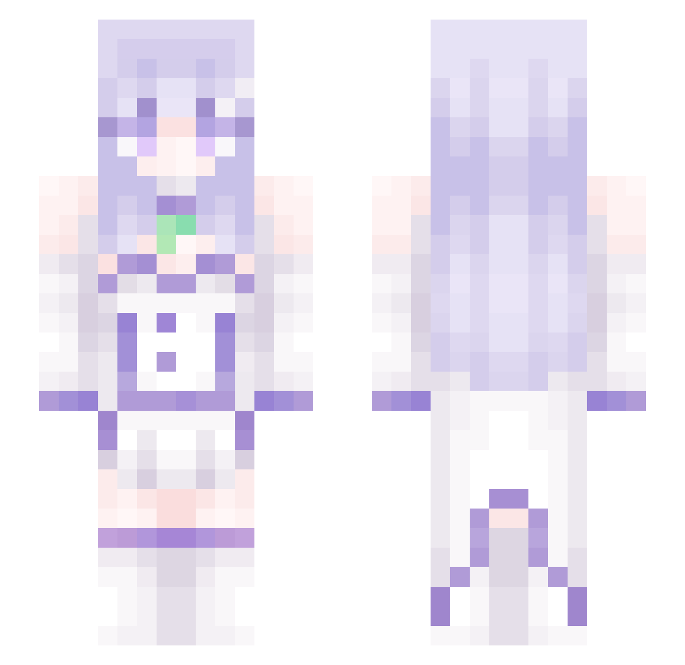 bytez Minecraft skin, front and back view