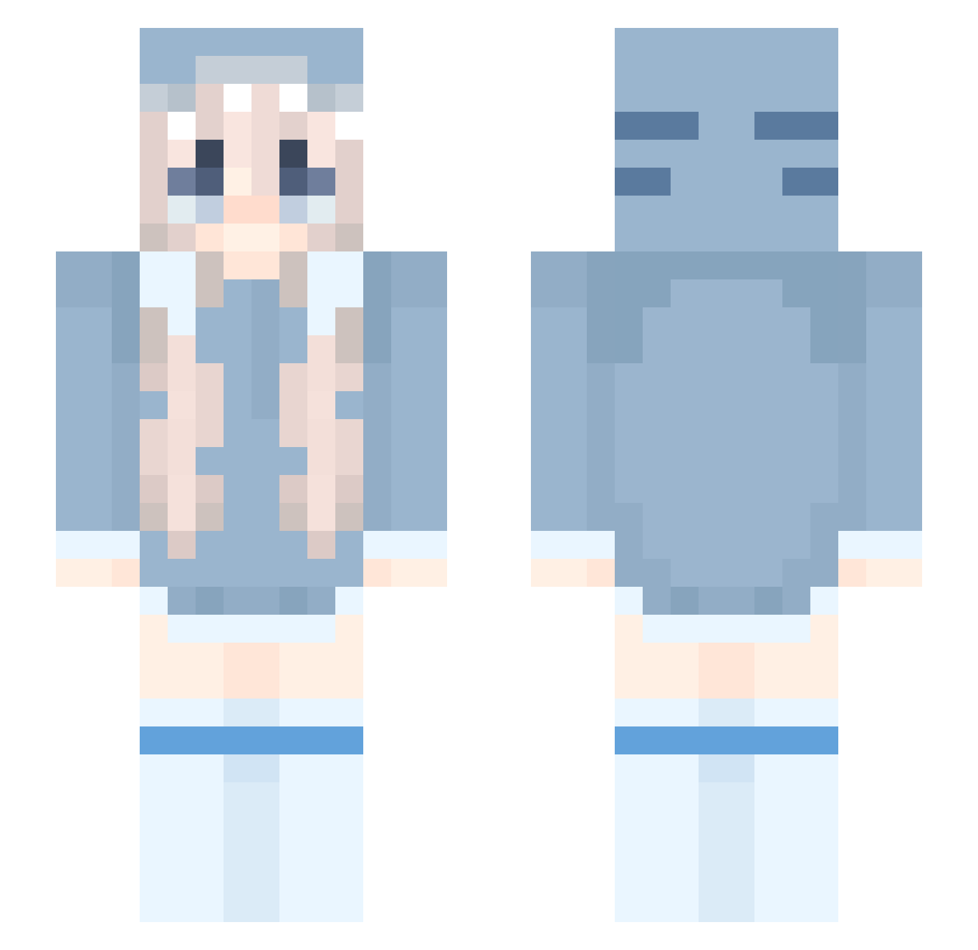 insautra Minecraft skin, front and back view
