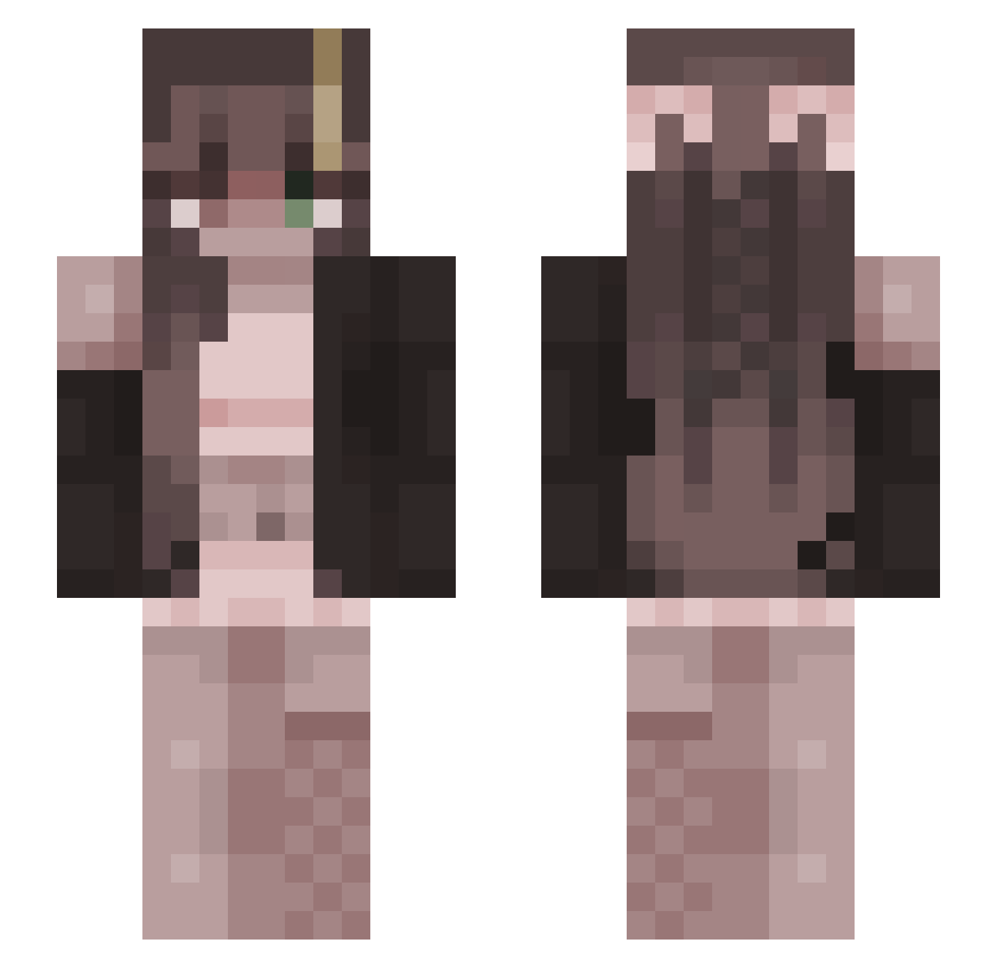 Bowtieee3 Minecraft skin, front and back view