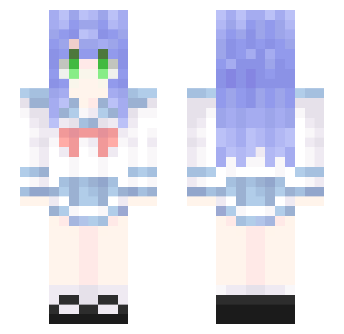 Ltfirst Minecraft skin, front and back view