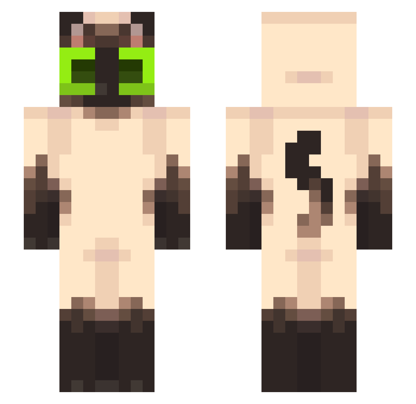 HFZombie2031 Minecraft skin, front and back view