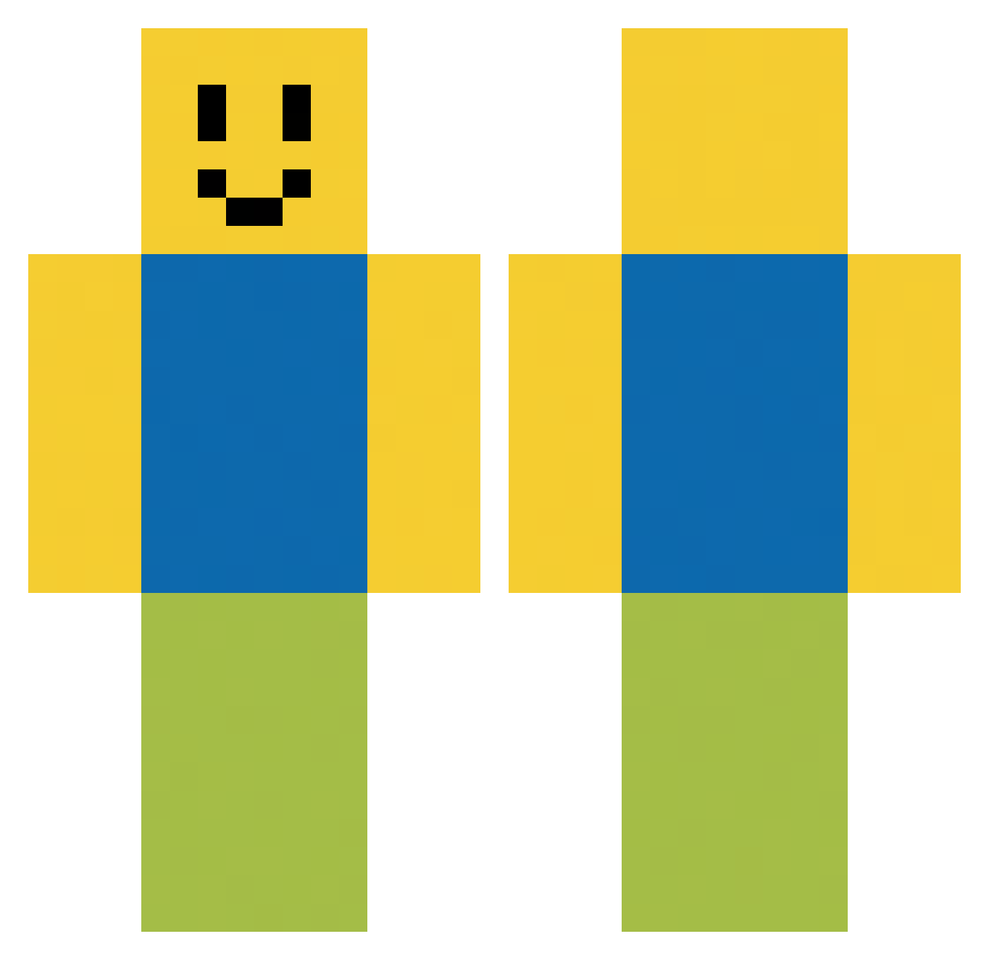 RxceHere Minecraft skin, front and back view
