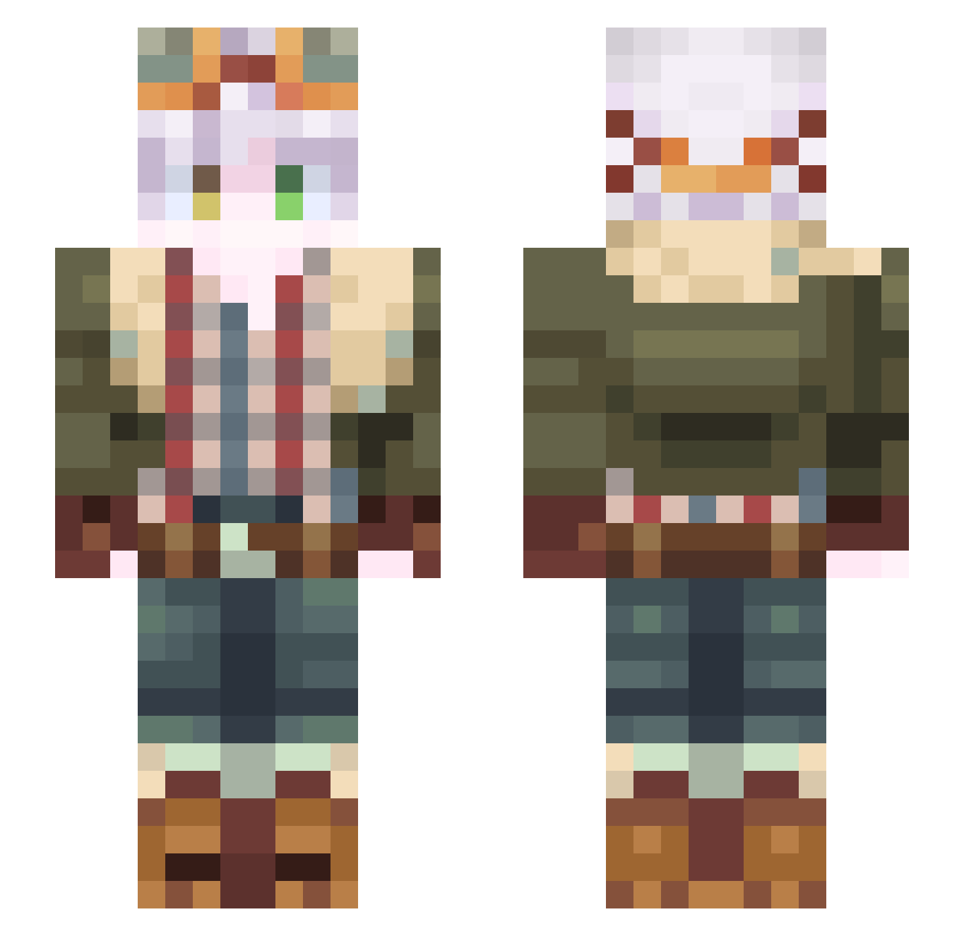 Houba_ Minecraft skin, front and back view
