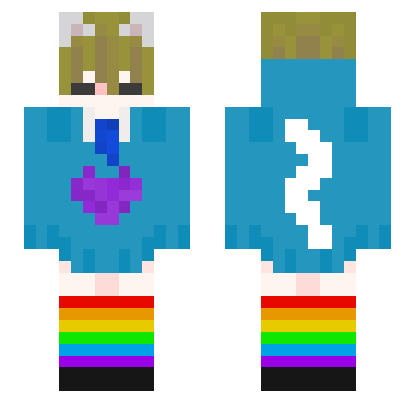 Wolf_TheSurviver Minecraft skin, front and back view