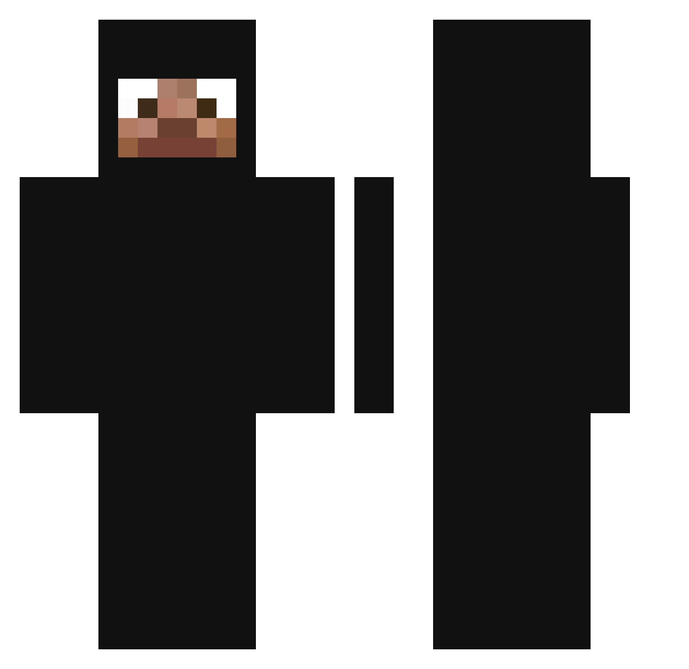 ZuoX Minecraft skin, front and back view