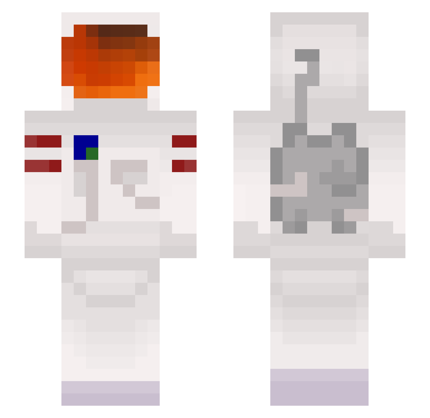 CataLevel Minecraft skin, front and back view