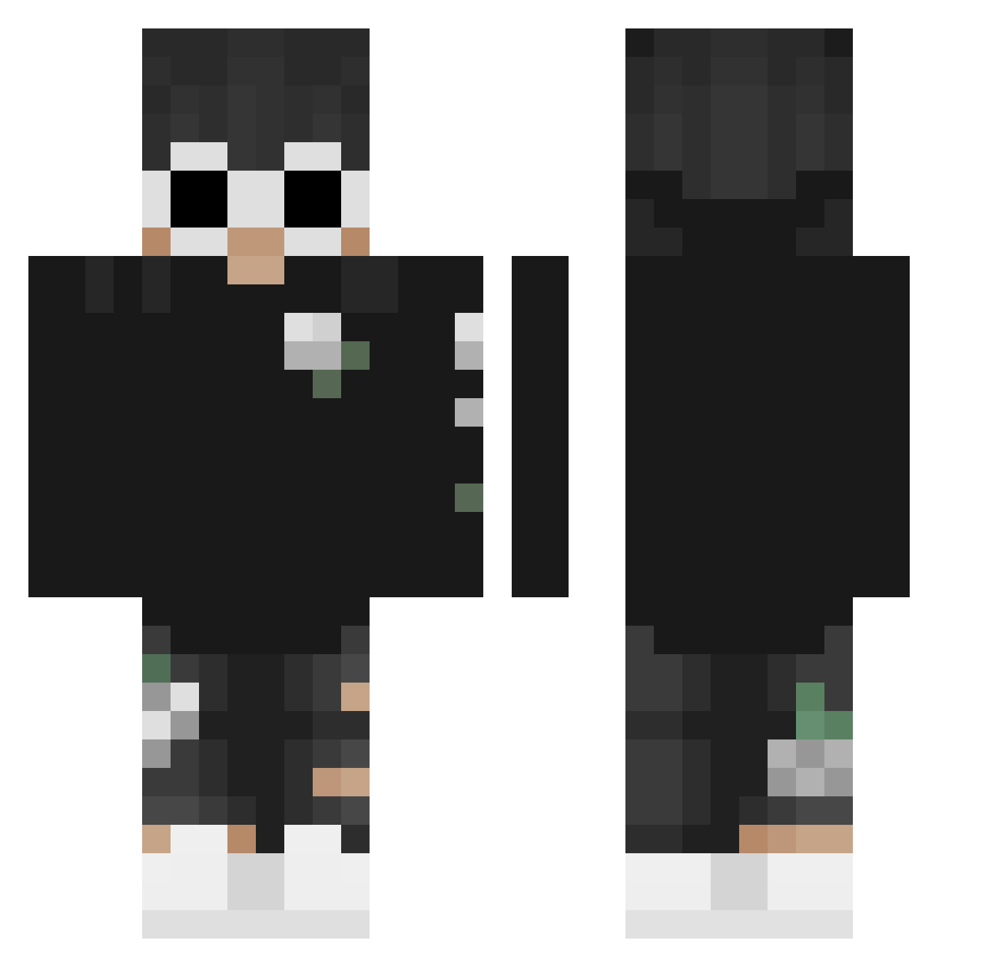 zestman Minecraft skin, front and back view