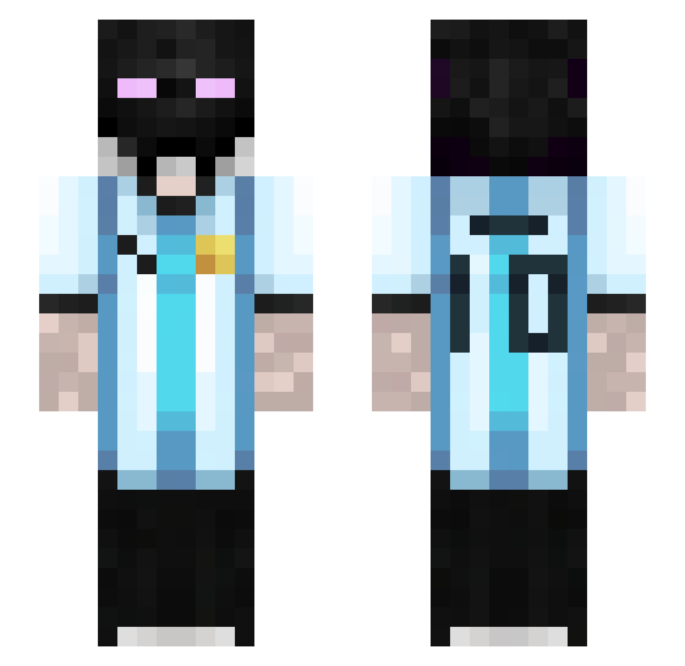 RazrCraft Minecraft skin, front and back view