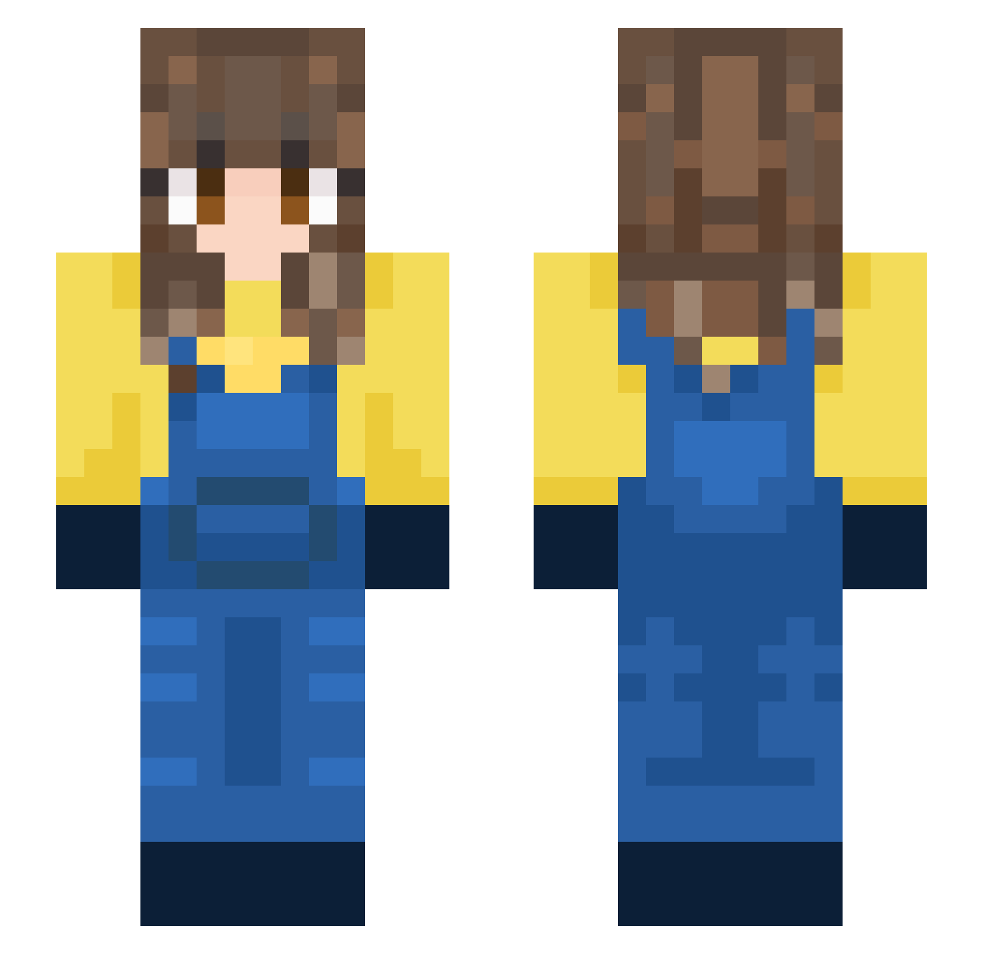 vicksuniverse Minecraft skin, front and back view