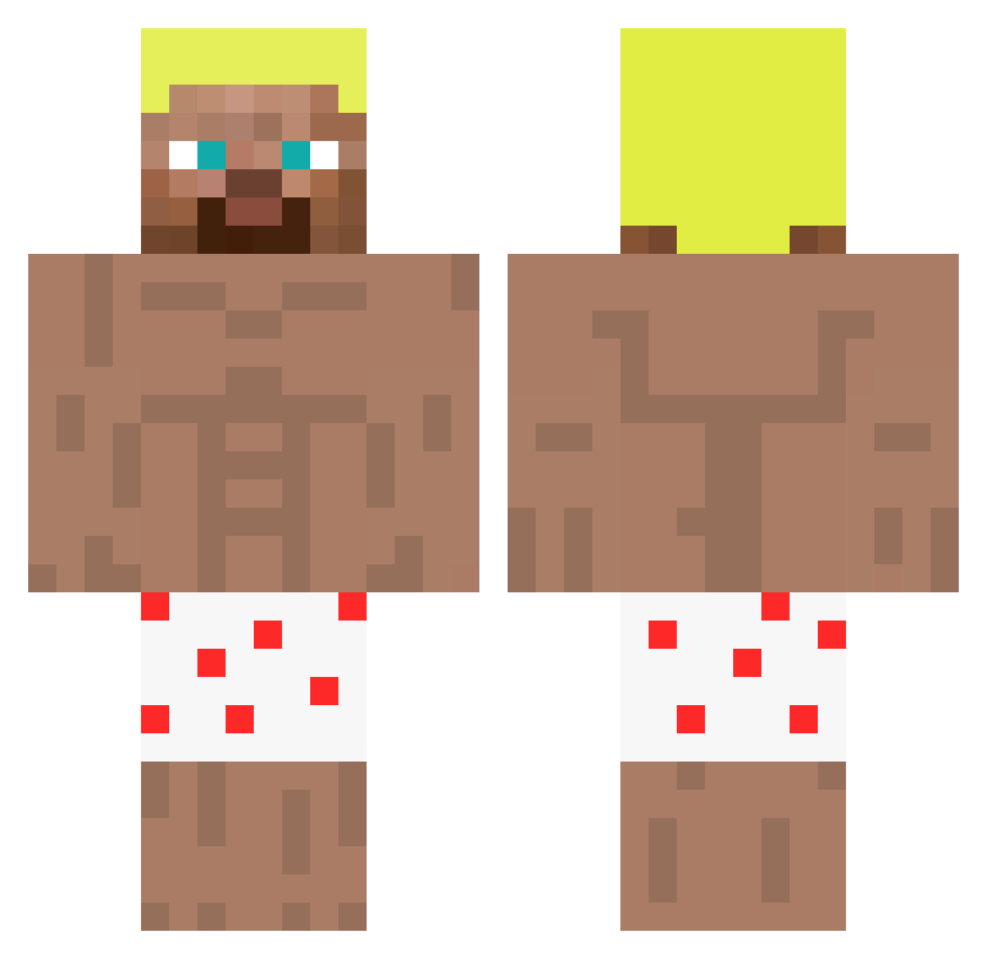 rRealSlimShady Minecraft skin, front and back view