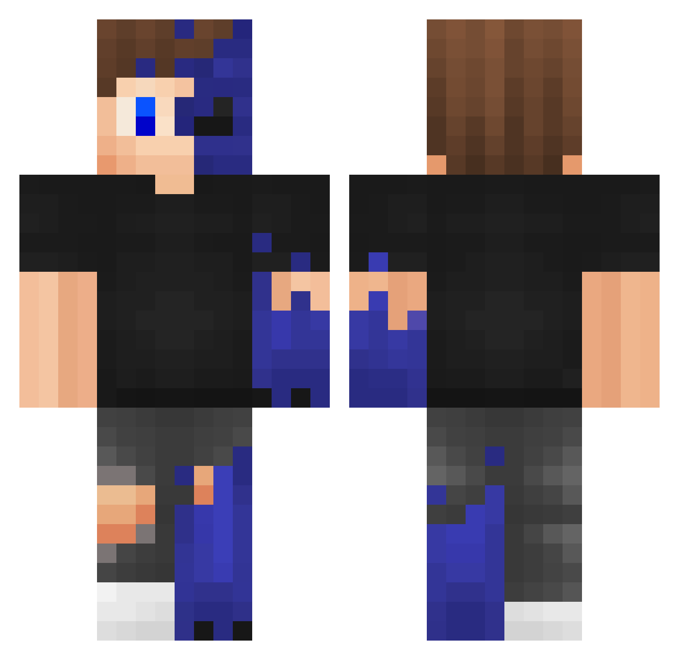 TheFuriousGamer Minecraft skin, front and back view