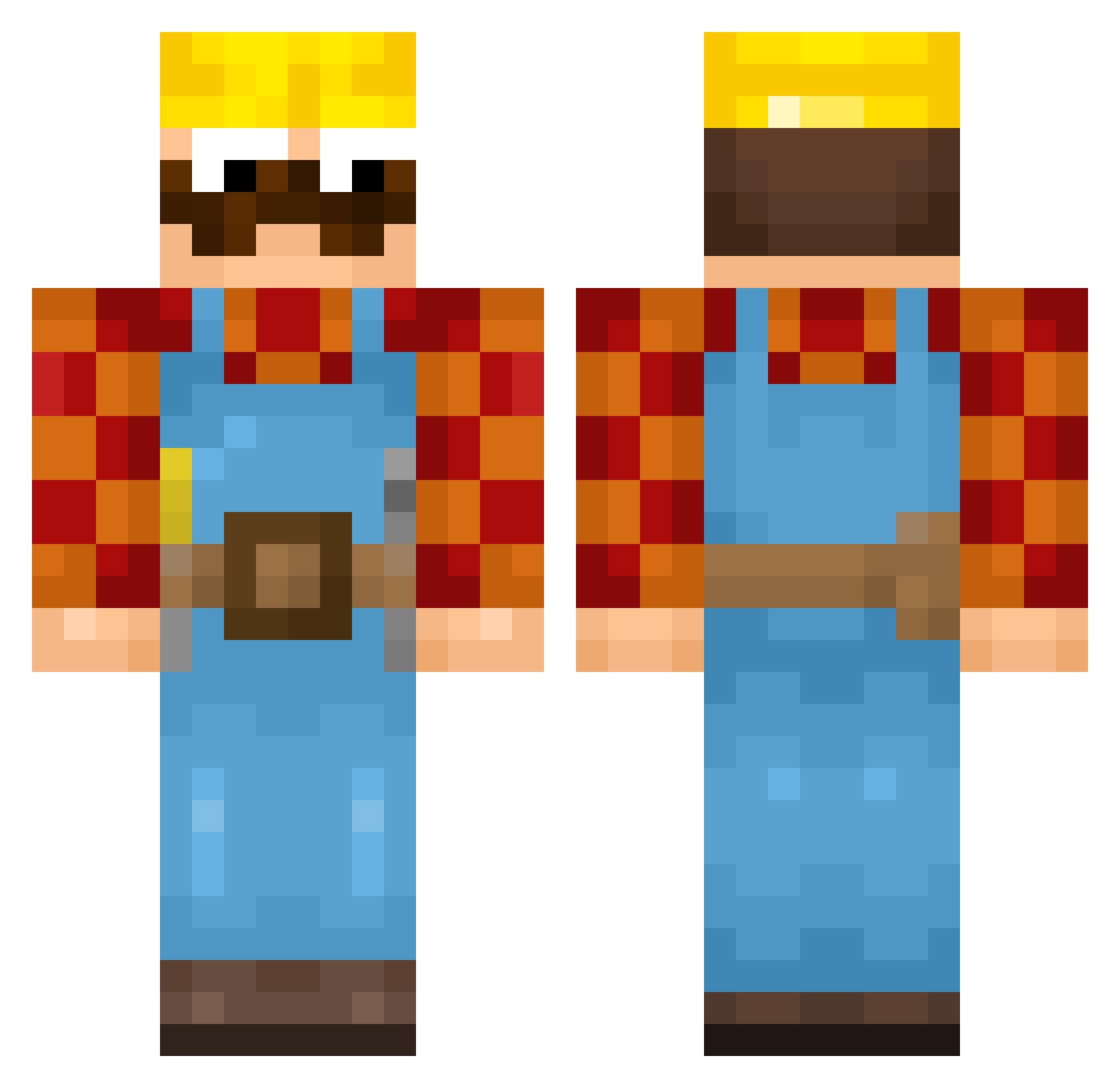 Psm Minecraft skin, front and back view