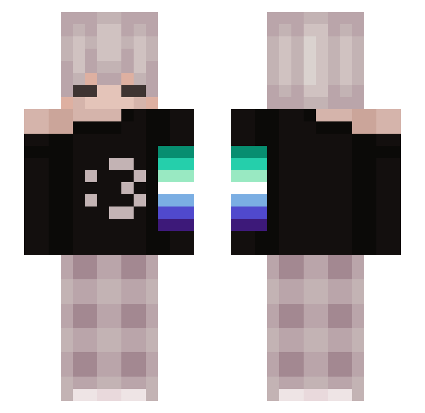 Wilsyy1337 Minecraft skin, front and back view