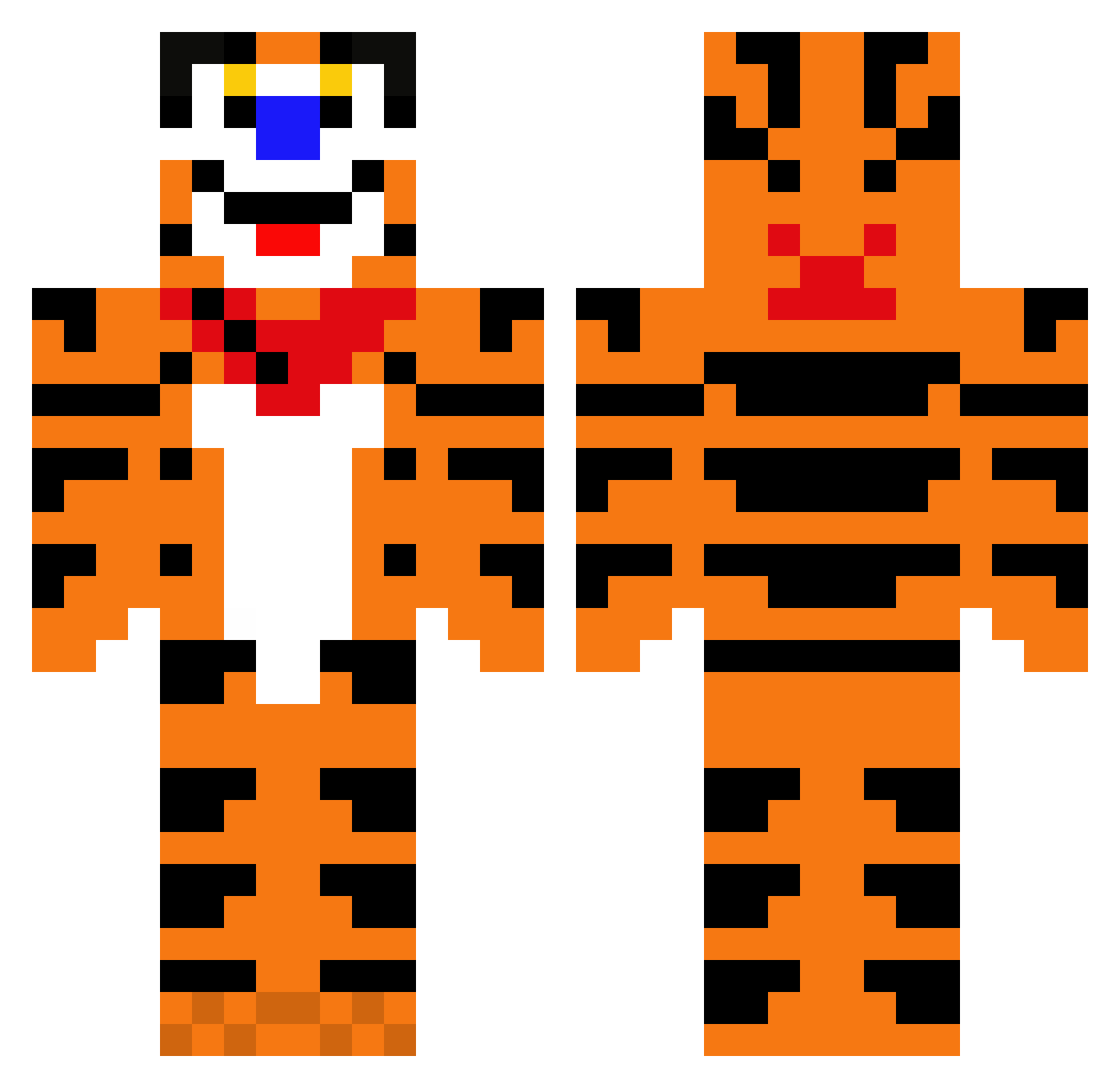skweetis13 Minecraft skin, front and back view