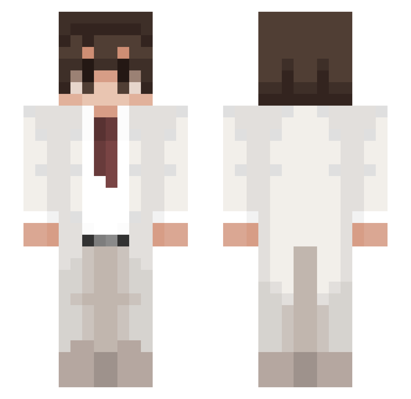 ImTey Minecraft skin, front and back view
