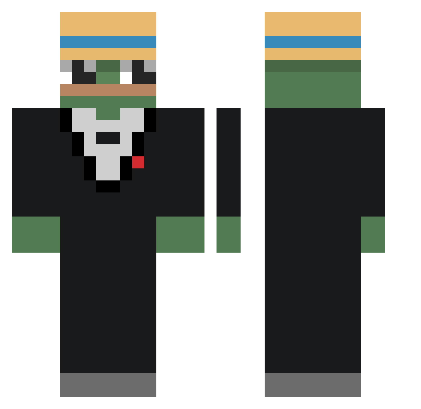 bozo0129 Minecraft skin, front and back view