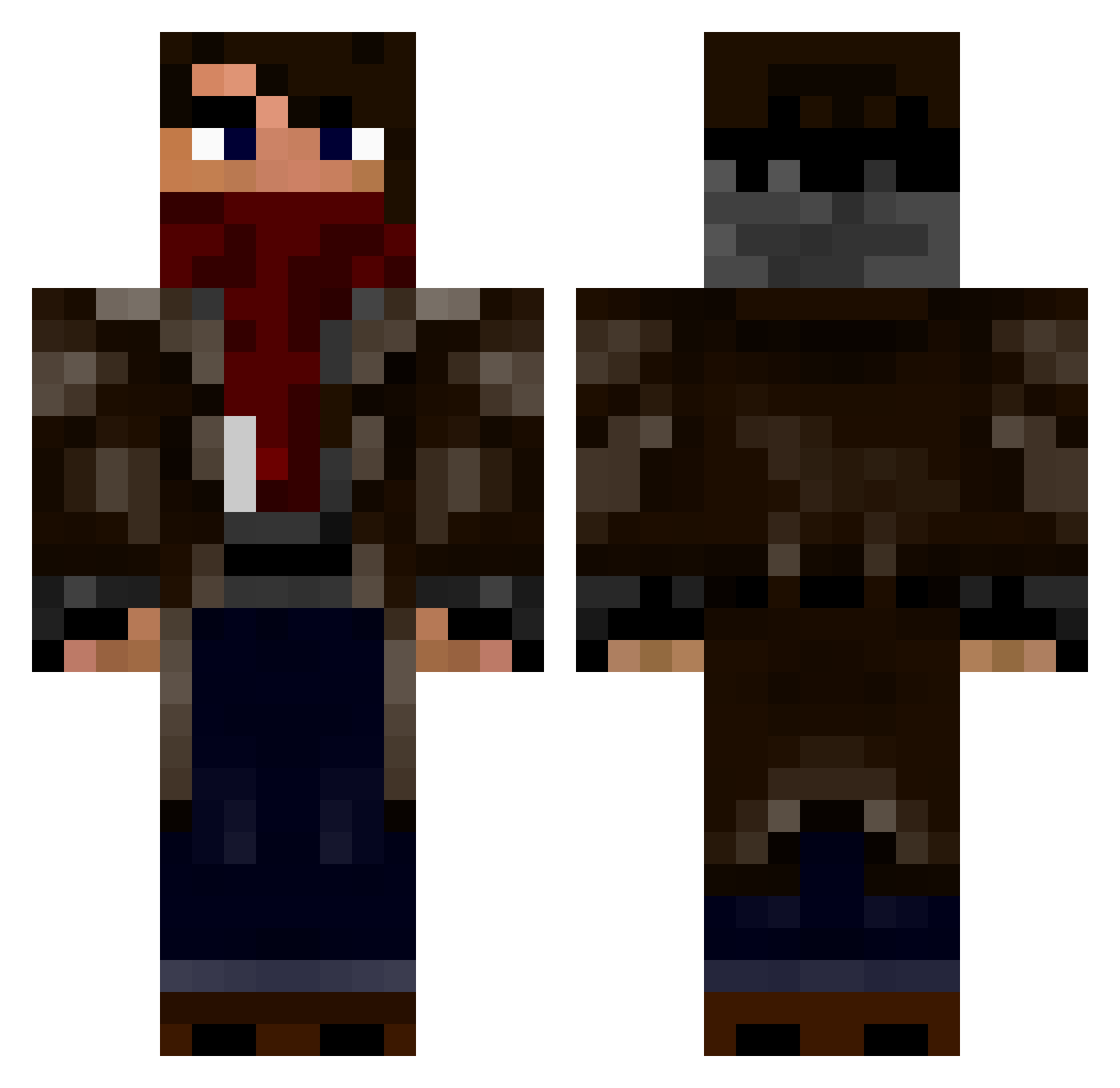 xFunny21 Minecraft skin, front and back view
